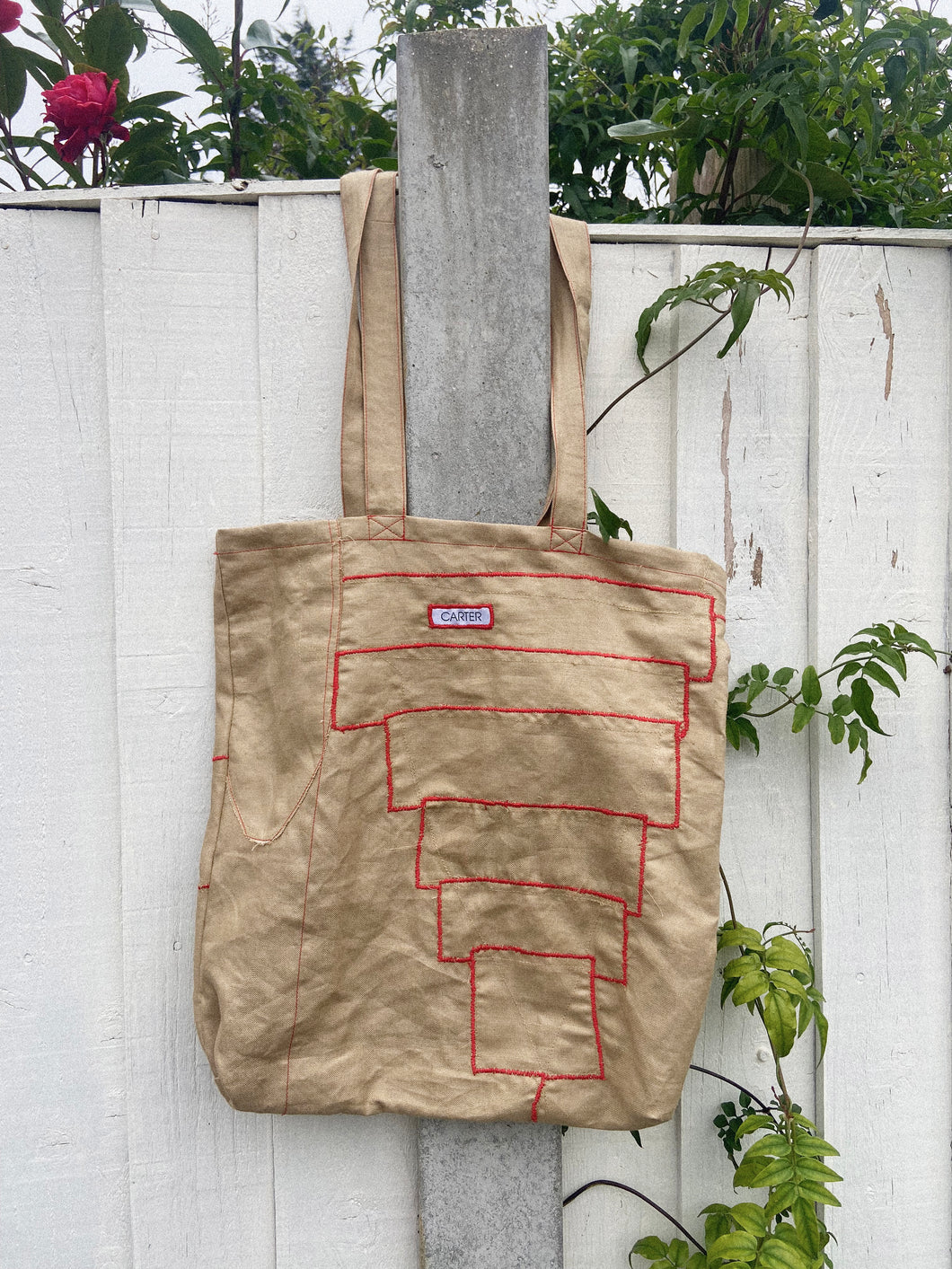 Zero waste top tote bag